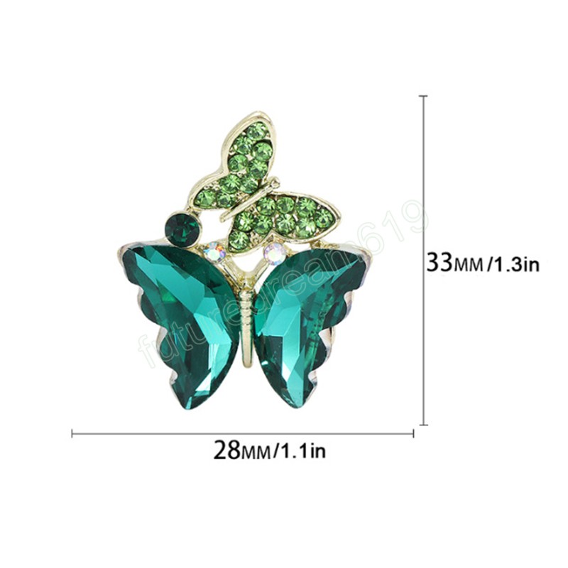 Broches pour femmes mignon cristal papillon broches en métal dessin animé Animal Corsage écharpe manteau broche mode broche bijoux