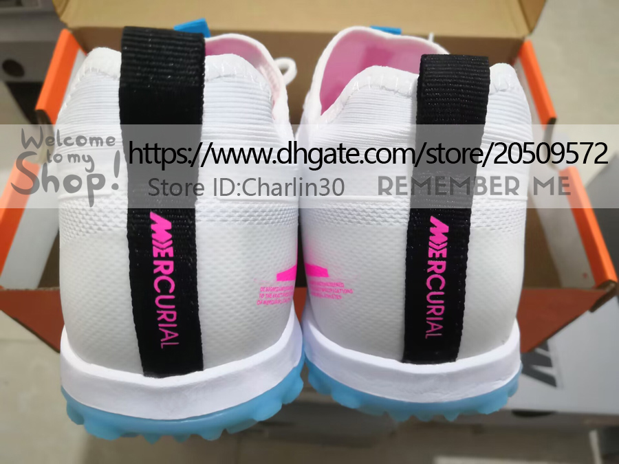 Envoyer avec un sac Chaussures de football de qualité Zoom Mercurials Vapores 15 Pro TF IC Chaussures tricotées pour hommes Mbappe CR7 Entraînement en cuir souple Crampons de football sur gazon intérieur