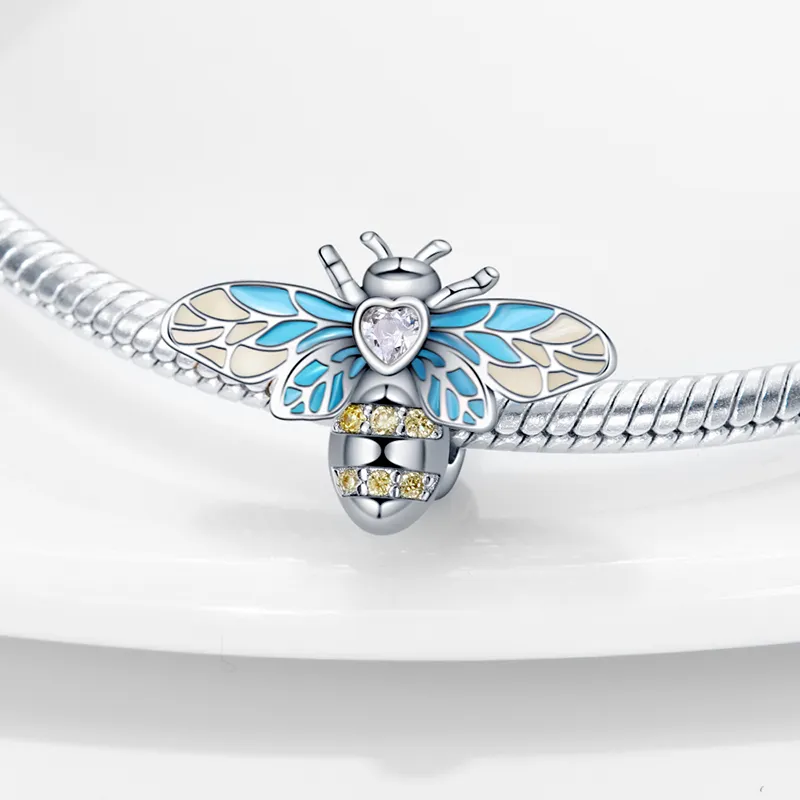 925 silver Fit Pandora Original charms DIY Pendant women Bracelets beads Butterfly Flower Bouquet Bee Dragonfly Dangle