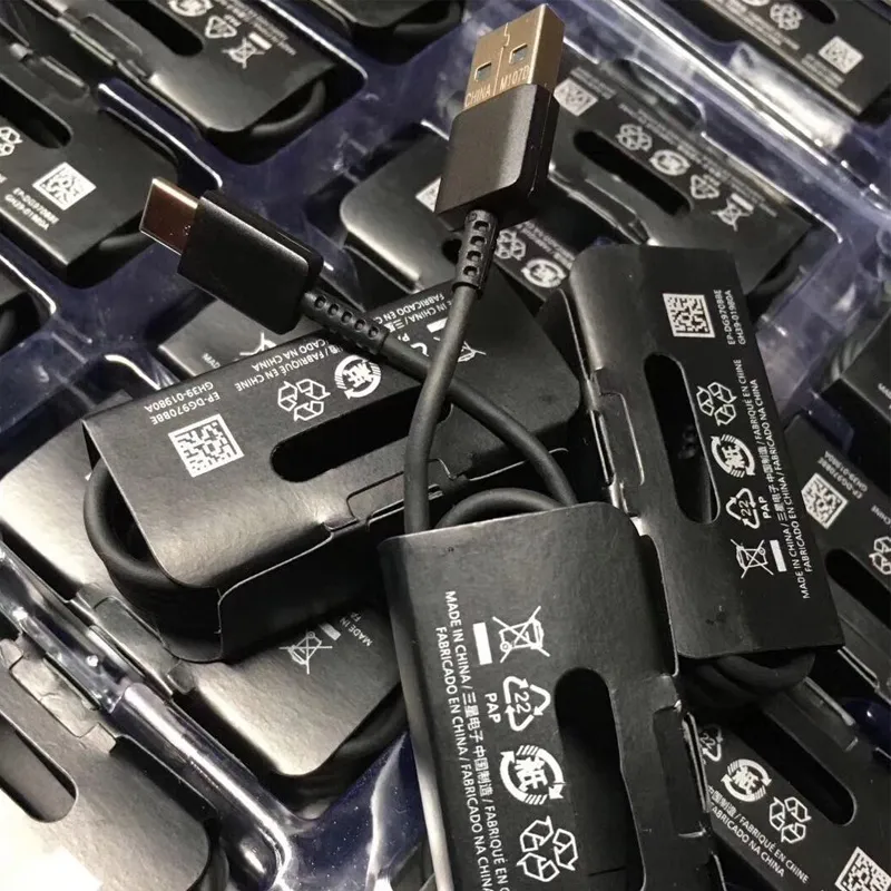 Cavo di ricarica dati originale di tipo C OEM Samsung Galaxy S8 S9 S10 plus S10E Caricatore rapido Typec USB C con scatola al minuto