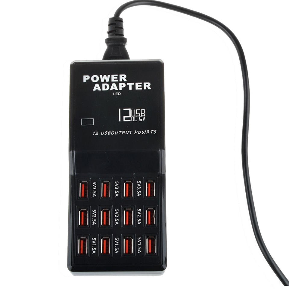 Настольный USB -зарядный Hub 12 Ports US EU UK Plug Plugck Sweet Advension Advension Power Adapter USB Fast Charger для планшета сотового телефона