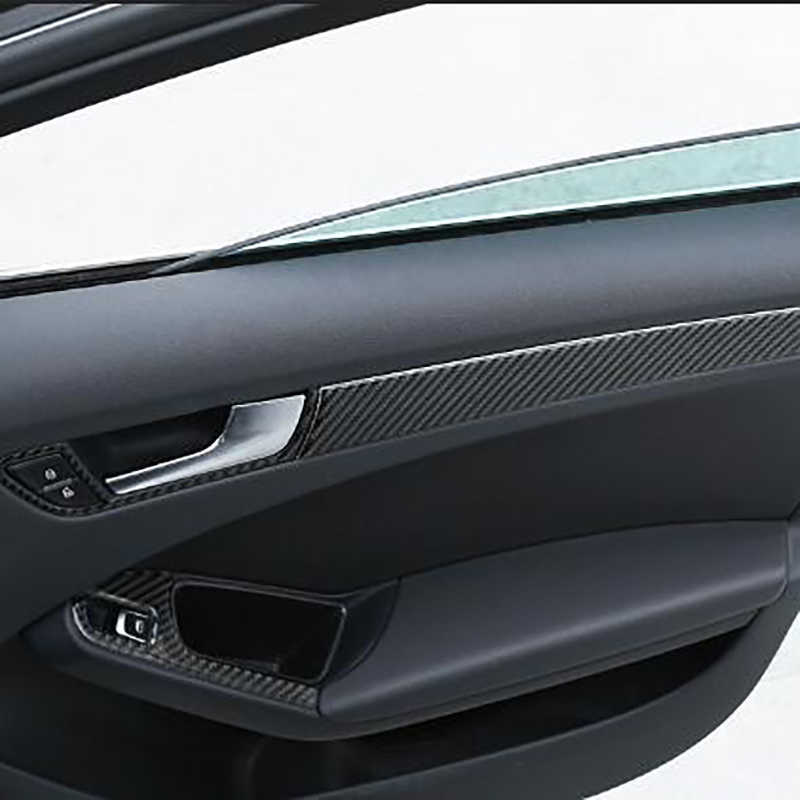 New Car Carbon Fiber Window Door Panel Trim Cover For Audi A4 B8 A5 2010 2011 2012 2013 2014 2015 2016 Car Interior Accessories