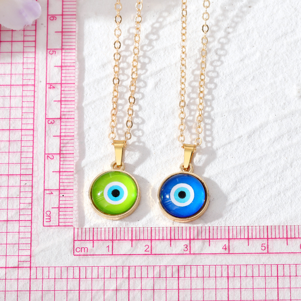 Colorful Turkish Blue Evil Eye Necklace For Women New Trendy Cat's Eye Stone Lucky Eye Clavicle Chain Choker Wedding Jewelry