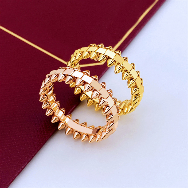 Fashion Bullet Love Band Rings Designer Ring Luxury Jewelry For Women Retro Rose Gold Eternity Couples Gifts Wedding Size 5-10 With Box