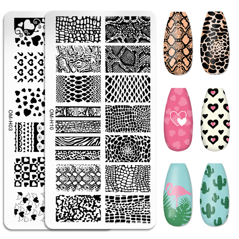 Flower Leaf Geometry Nail Stamping Plate Rostfritt stål Nagel Bildplatta stencilverktyg DIY Printing Stamp Mall