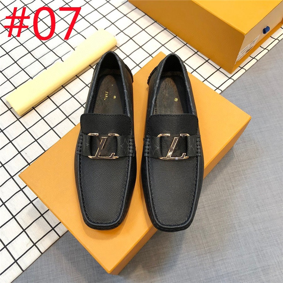 40Model Men Designer Loafers Shoes luxurious Italian Classics Gold Moccasins Dress Shoes Black White Genuine Leather Office Wedding Walk drive Shoes Size 38-46