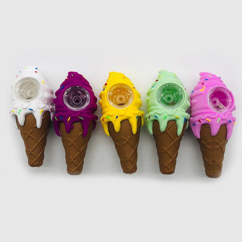 Новые красочные силиконовые трубы продукты питания мороженое стеклянное стеклян