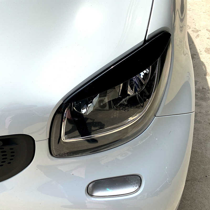 New Car Headlight Eyebrows Headlamp Eyelid Cover Trim For Benz Smart 453 Fortwo Forfour 2015-2020 Car Styling Accessories