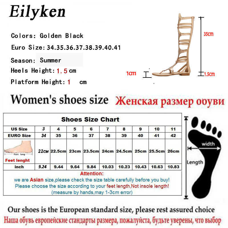 Nxy Sandalen 2023 Nieuwe Gouden Zwarte Vrouwen Gladiator Laarzen Pu Leer Open Teen Knie Hoge Klinknagel Zip Toevallige platte Hak Schoenen 230511