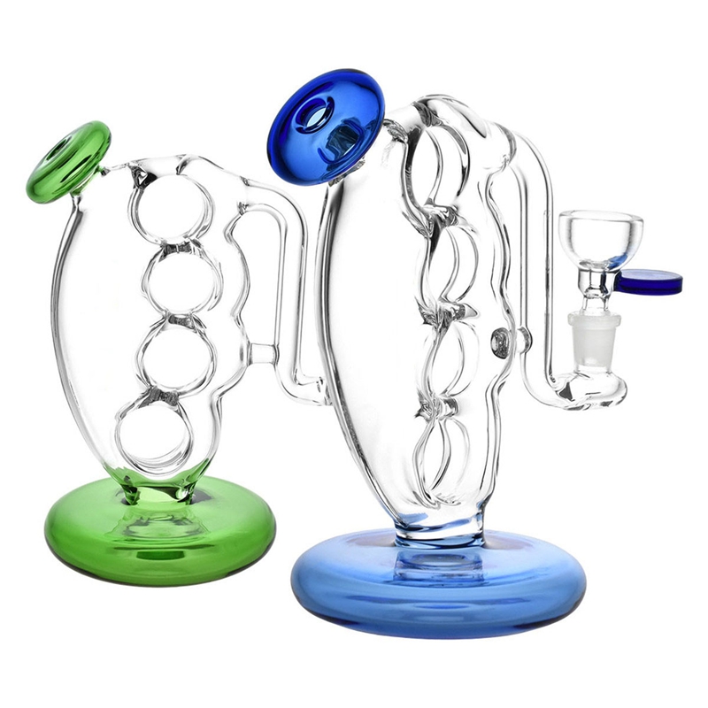 Smoking Bong Kit Colorful Pyrex Vetro spesso Narghilè Tubi Supporto da tavolo Finger Bubbler Style Herb Tobacco Glass 10MM Filtro maschio Ciotola Waterpipe Bocchino