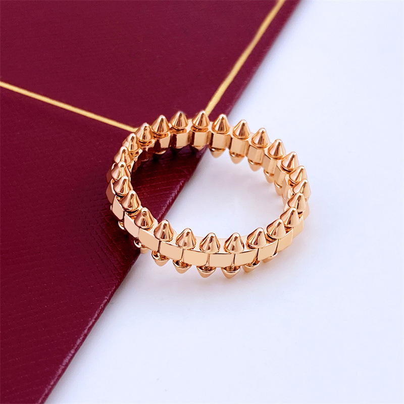 Fashion Bullet Love Band Rings Designer Ring Luxury Jewelry For Women Retro Rose Gold Eternity Couples Gifts Wedding Size 5-10 With Box
