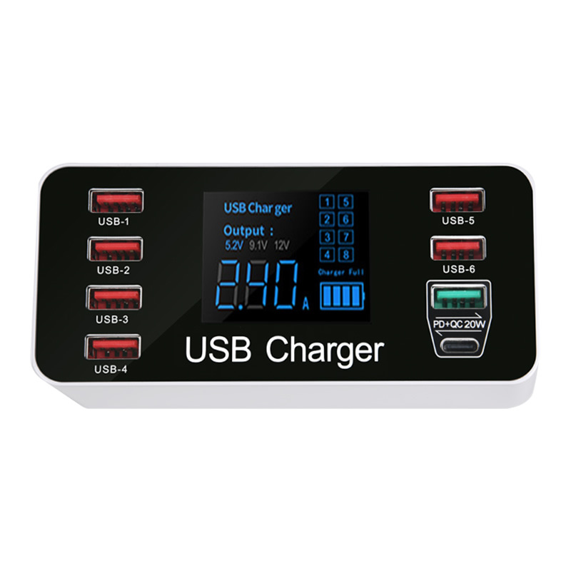 Quick Charge 3.0 Display a LED Multi stazione di ricarica USB Caricatore USB a 8 porte Cellulare Desktop Wall Home EU UK Spina USA