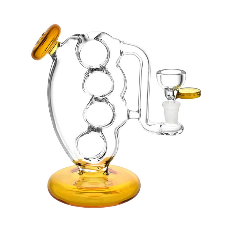 Senaste rökande färgglada Glass Hookah Bong Pipes Kit Finger Handle Style Handbubbler Herb Tobacco 10mm Mmale Filter Spoon Bowl Waterpipe Cigaretthållare DHL