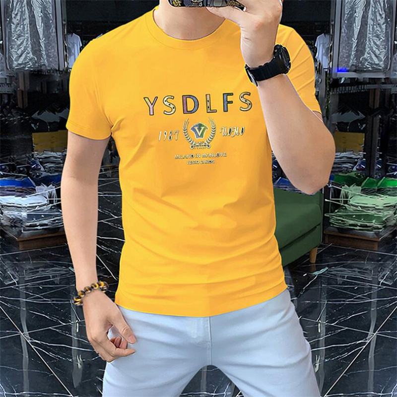 2023 Роскошная мужская дизайнерская футболка оптовая одежда с печатными рубашками с коротки