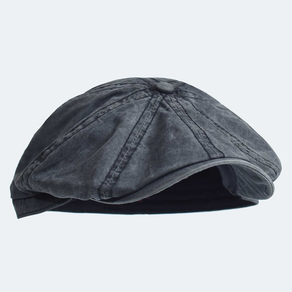 Baretten Katoen knop Peaky achthoekige retro casual solid Baret Vizier Gatsby gewone lente cane cap G230612