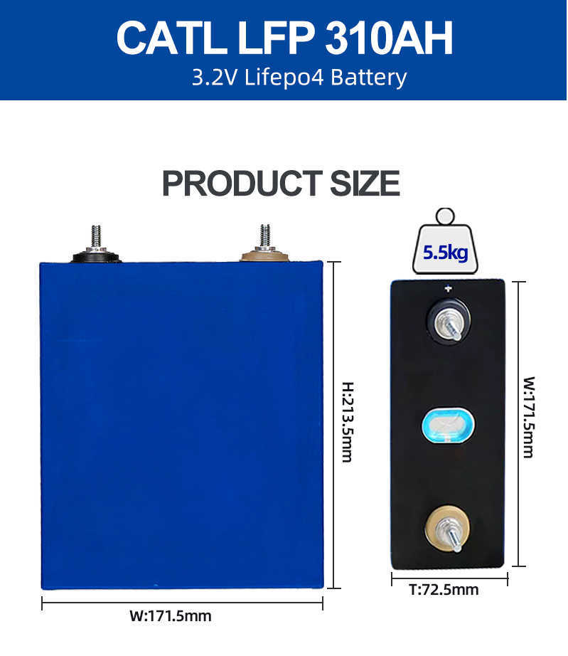 CATL 310AH LIFEPO4 Pil 12V Lityum Prizma Fosfat Lipo Pil Paketi Güneş Enerjisi Depolama için Eve veya Lishen 272AH