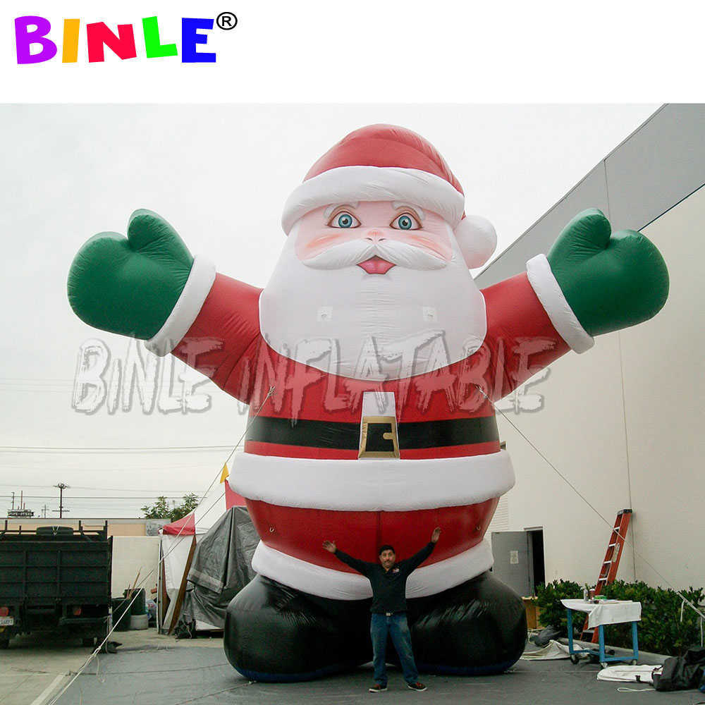 LED -upplyst jätte 20ft uppblåsbar jul Santa Model ANNONSERING JULA GAMMA JA XMAS BALLOON Outdoor Party Decoration