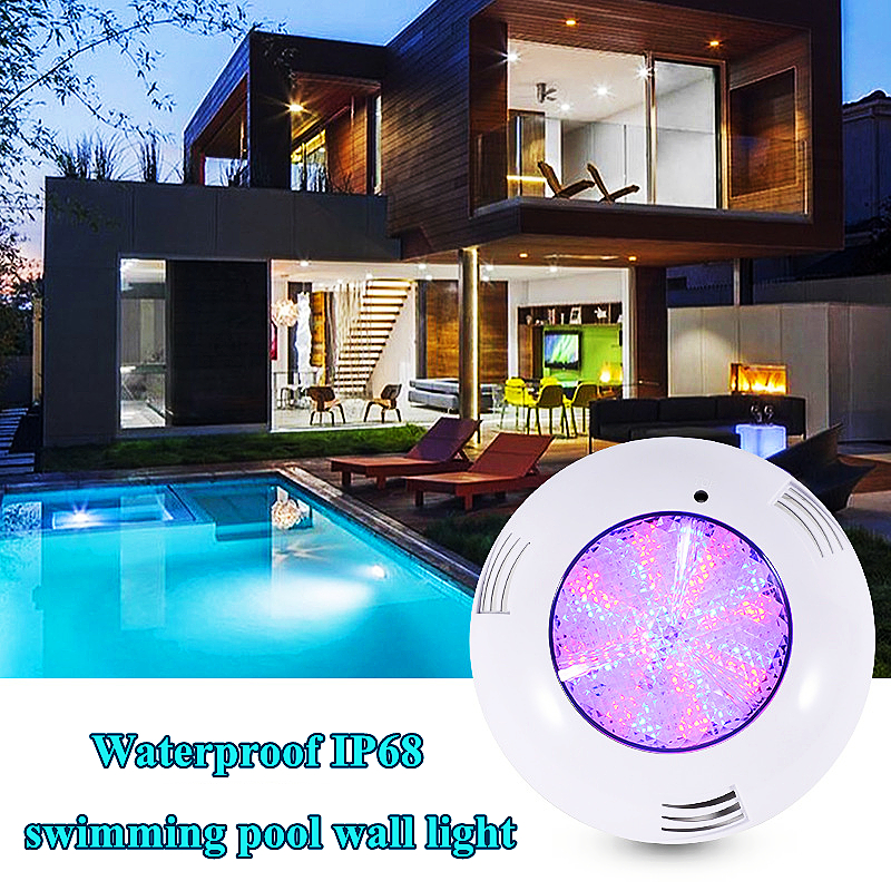 Luzes de piscina led à prova d'água ao ar livre 12 v 24 v dc/ac controle remoto colorido luzes subaquáticas piscina luzes de paisagem montadas na parede 6 w 9 w 12 w 18 w