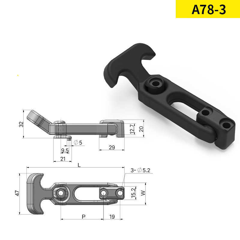 New Car Engine Hood Rubber Latch Flexible T-Handle Hasp Rubber Flexible Draw Latches With Brackets For Tool Box Vehicle Accessories