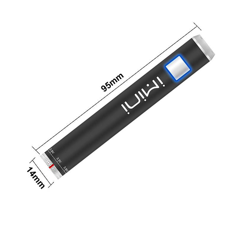 Original Imini 650mAh Vape Battery 14mm ARI Vape Pen 1.8-4.2V Preheat Variable Voltage VV Batteries for 510 Thread Battery