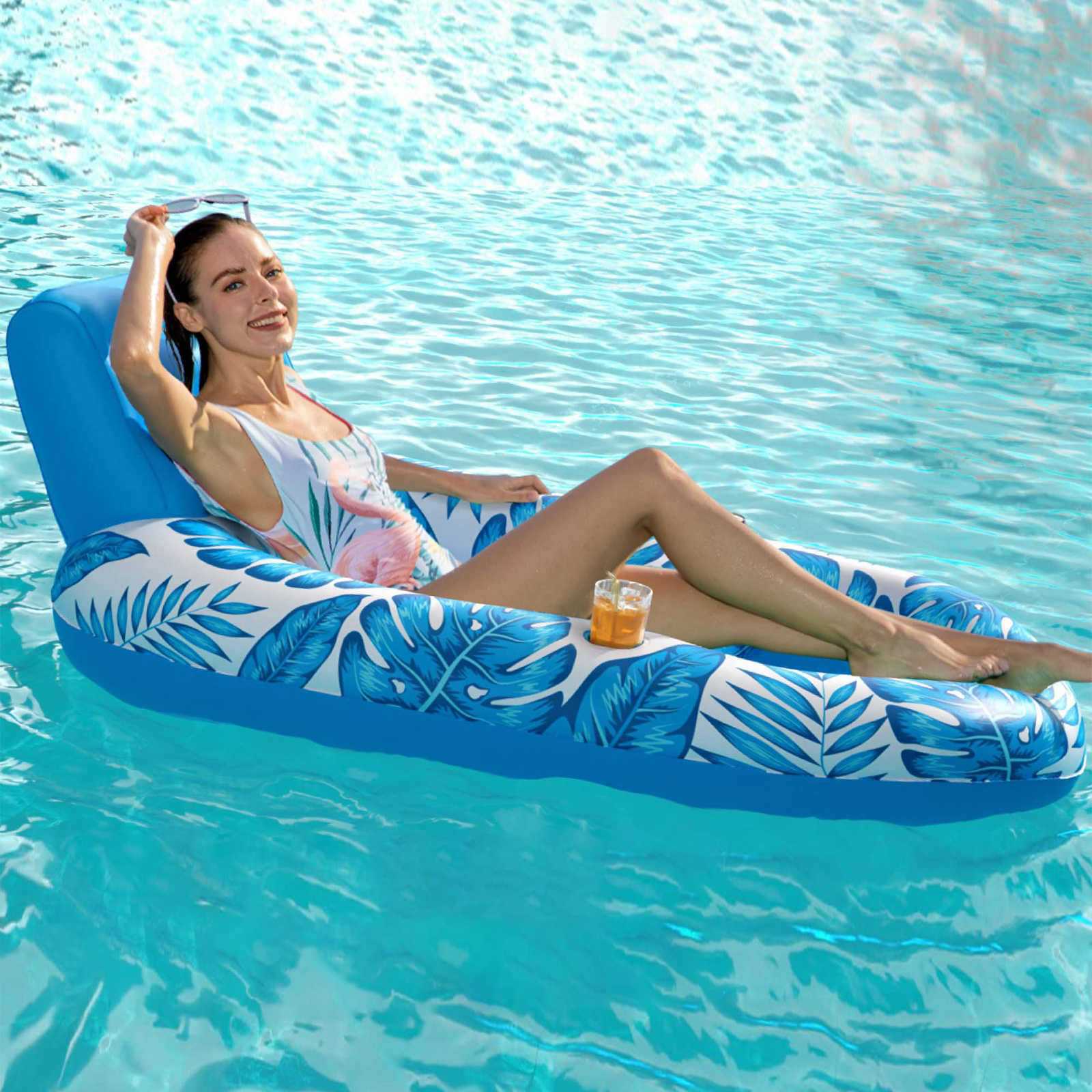Tubi galleggianti Anello gonfiabile sedia galleggiante multifunzionale sport acquatici pieghevole portatile e accessori piscina durevoli P230612