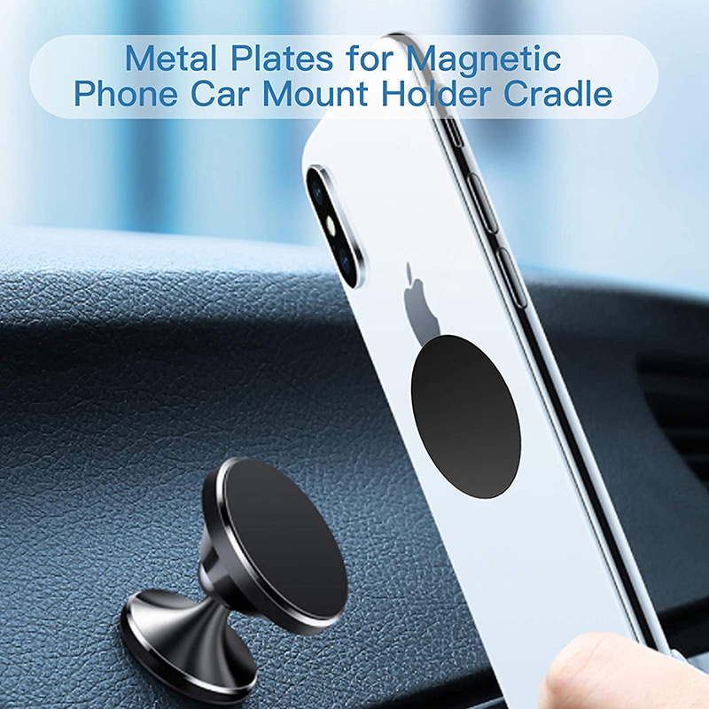 Tunn metallplatta skiva för magnetisk biltelefonhållare järnark klistermärke för magnet tablett skrivbord telefon bilstativ montering rund