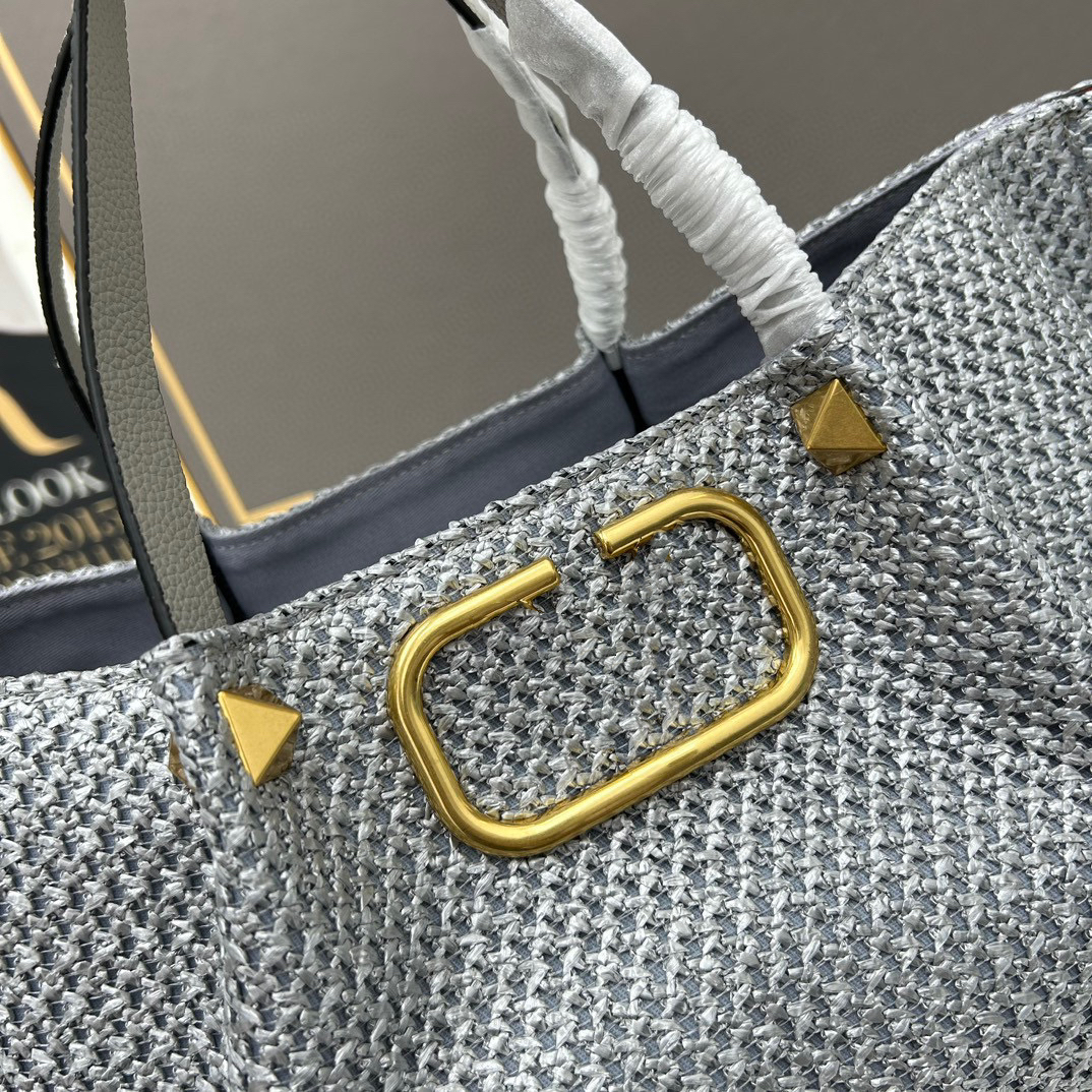 10A Top Class 1:1 Tote Fashion Lafite Woven Handbag Metal Sequin Letter Women's Shopping Bag Classic Woven Bag Luxury Designer Bag