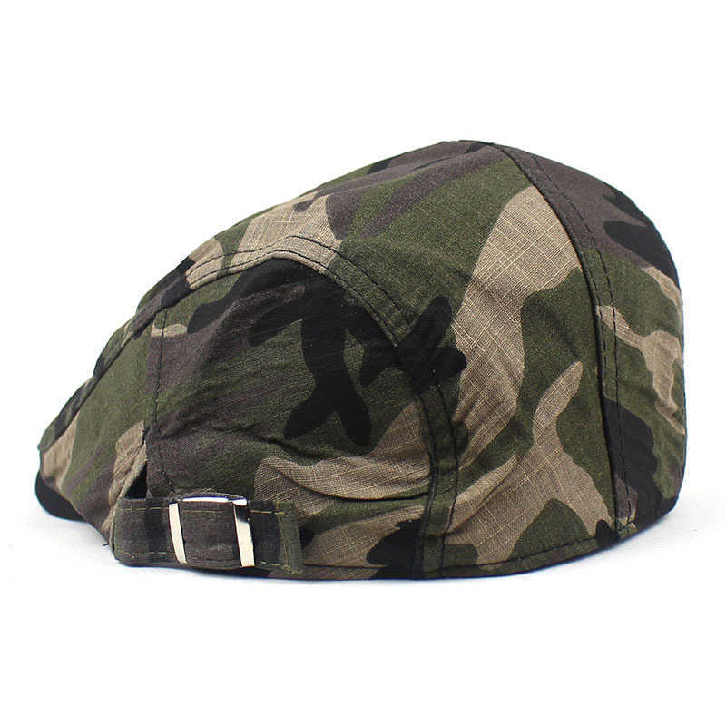 Berets Summer camouflage Newsboy Men's cotton flat hat Women's painter Beret 05 G230612