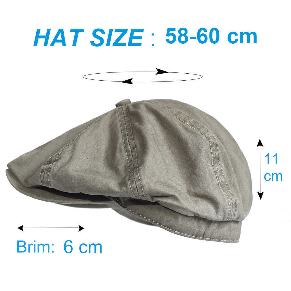 Baretten Katoen knop Peaky achthoekige retro casual solid Baret Vizier Gatsby gewone lente cane cap G230612