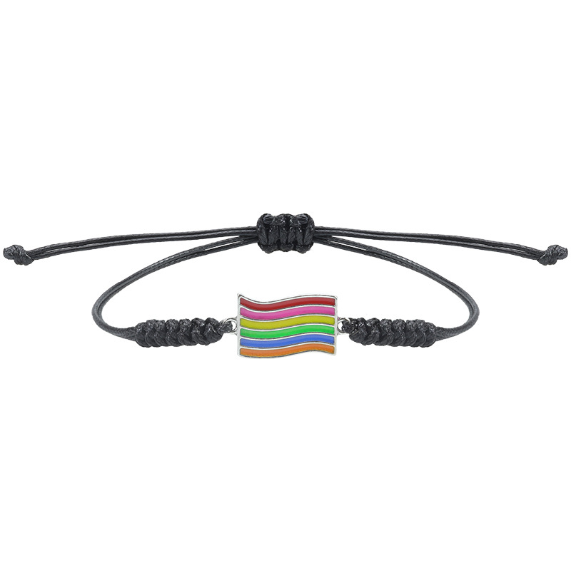 Rainbow Armband Herr- och kvinnors par handvävda armband hjärtformade vänskapsarmband justerbar