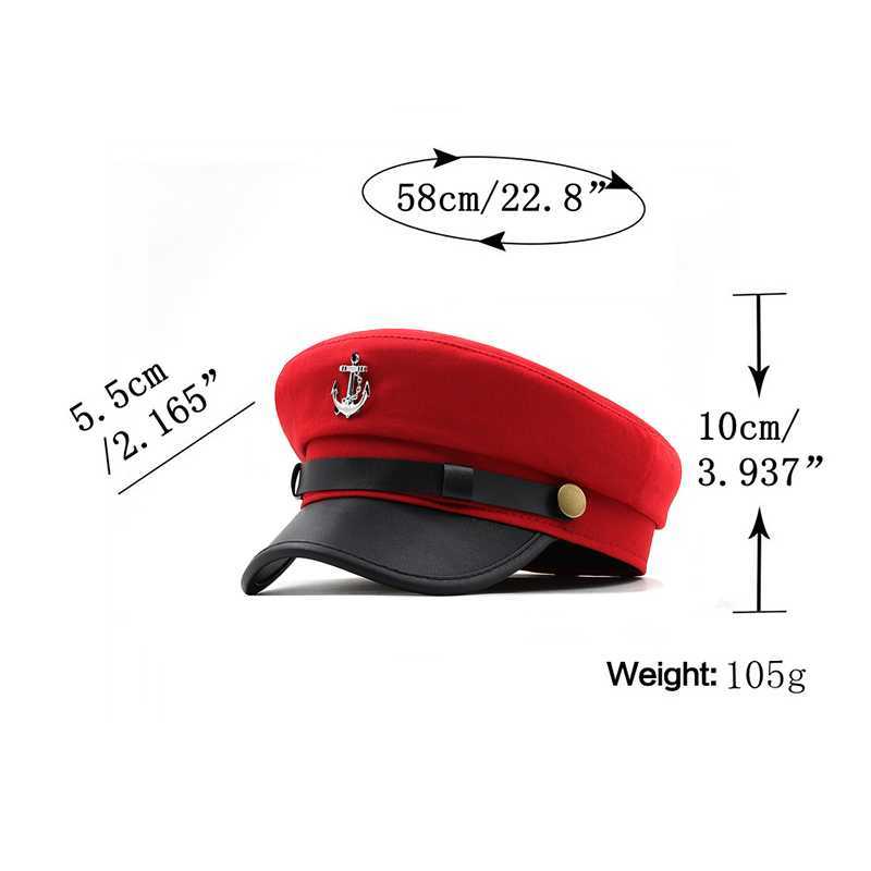 Berets Casual Summer Military Women's Cotton Beret Flat Captain's Truck Driver Retro Red Black Dad Bone Men's Leather Cap G230612