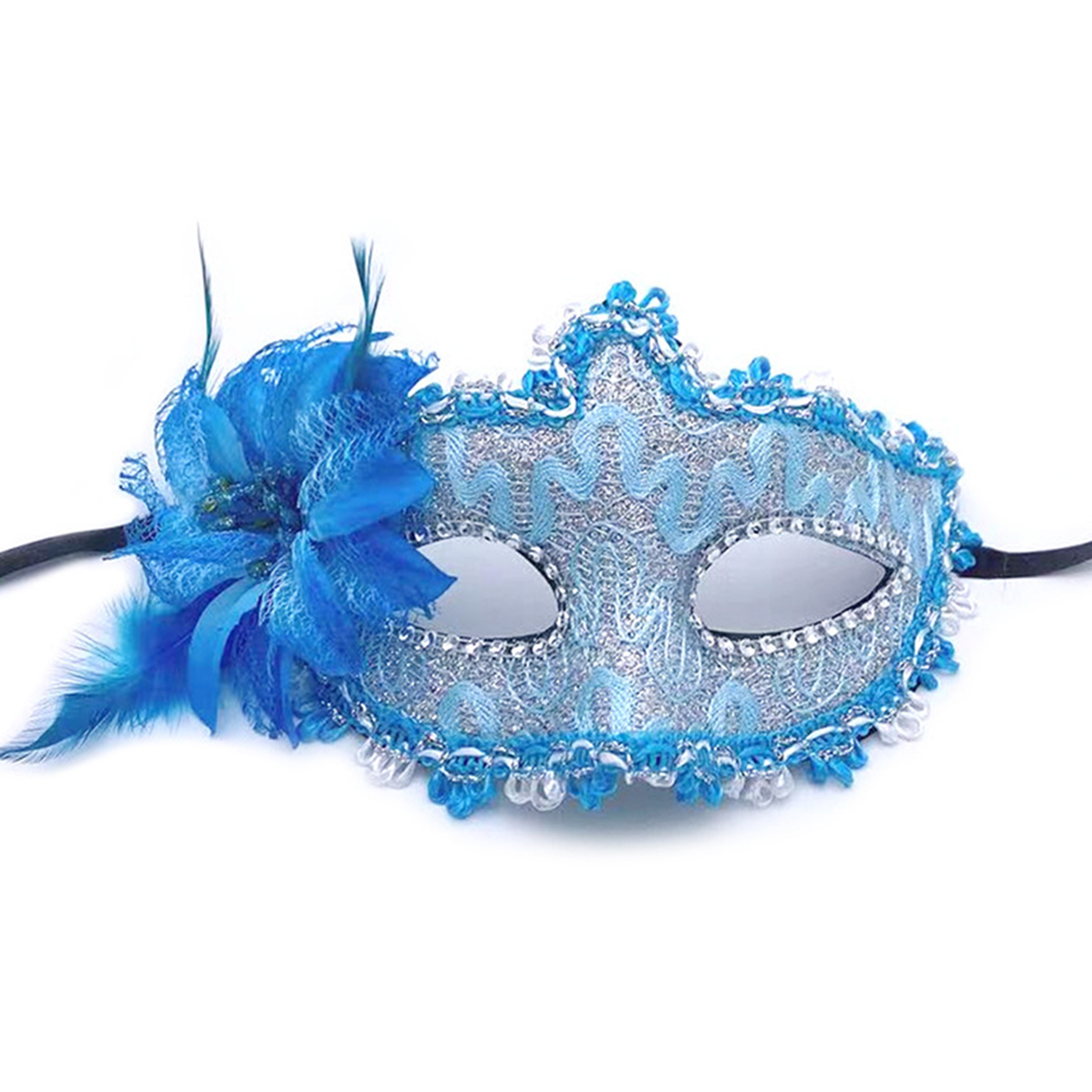 Halloween multicolore strass dentelle masque maquillage balle princesse demi visage dentelle et fleur enfants adulte masque pour les yeux femme fête Performance accessoires MJ-0008