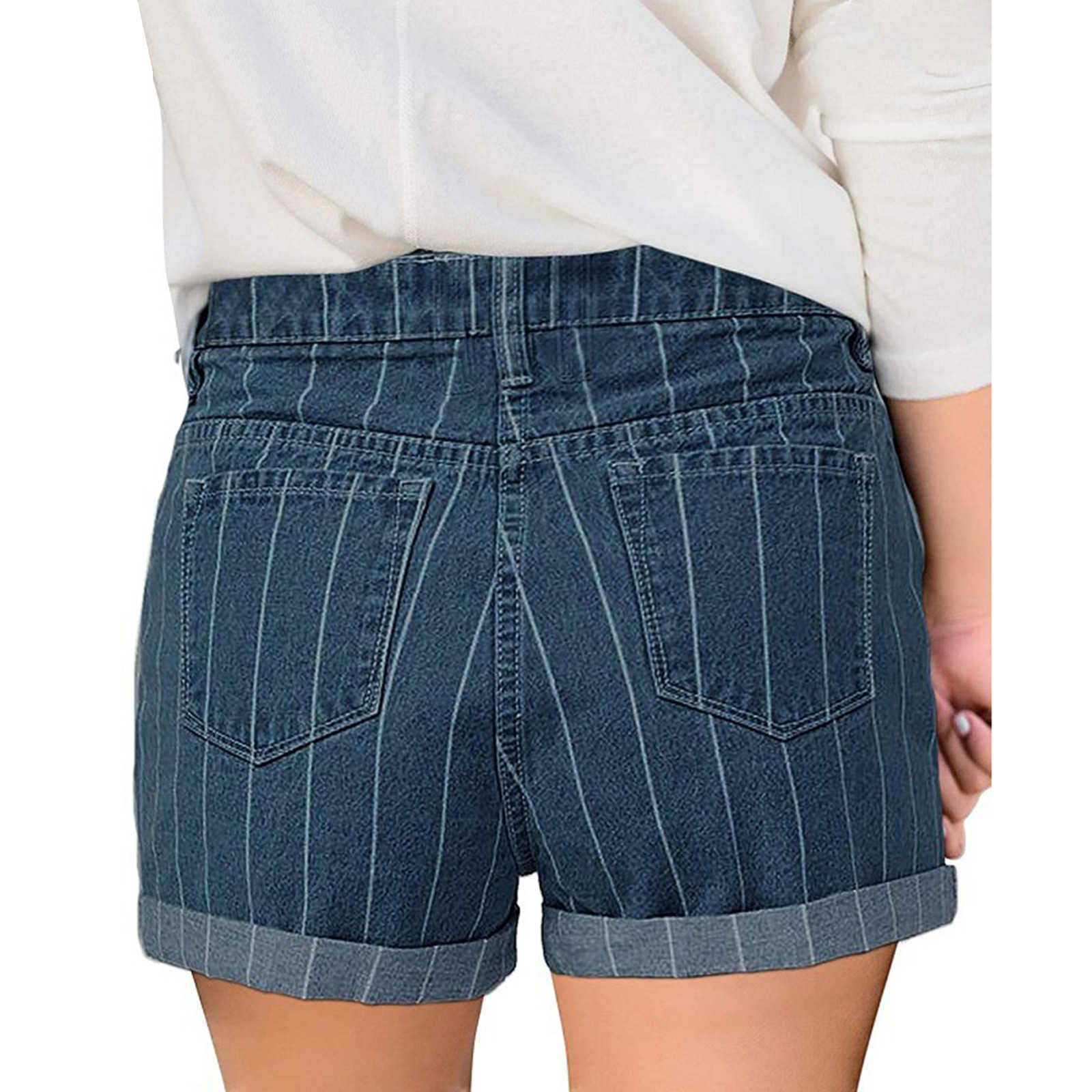 Brooken Style Denim Summer Women's Short Legged Long Sexy Jeans Pantalones cortos perforados de cintura alta P230606