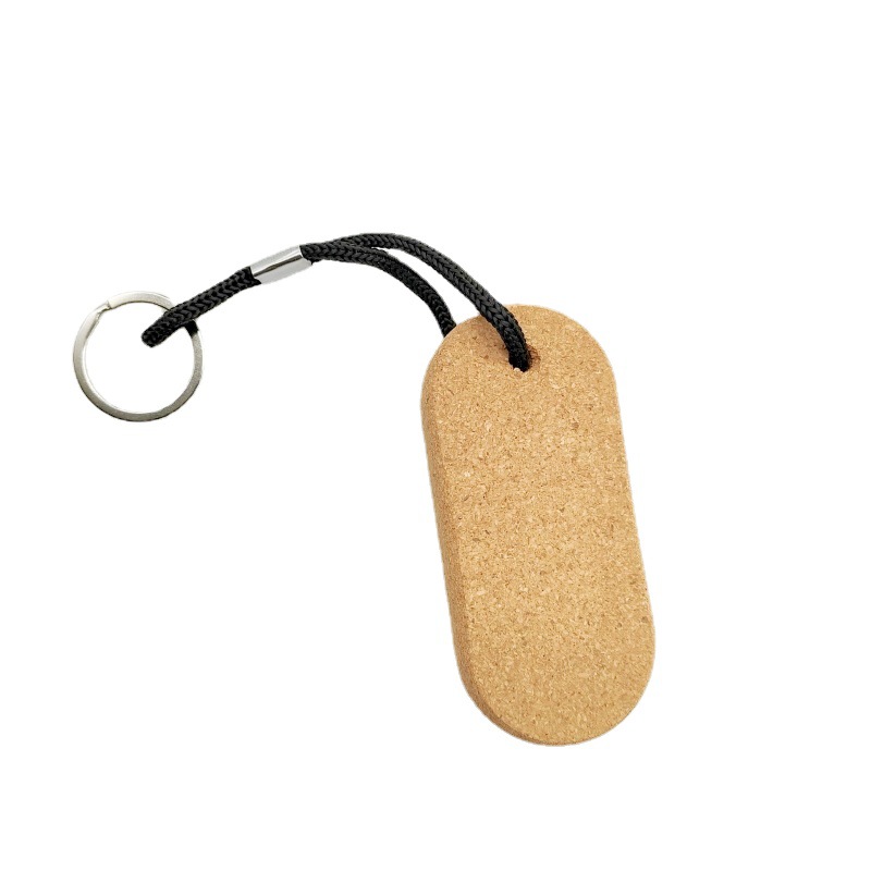 Keychains Lanyards DIY Wooden Keychain Cork Environmental Protection Luggage Bag Decoration Keyring Key Chains