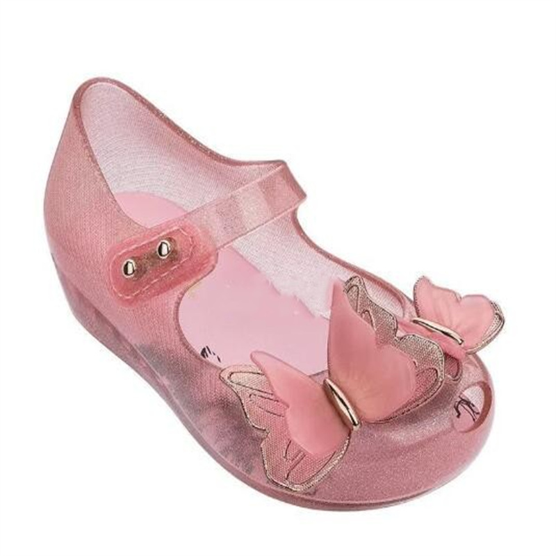 Designer Kids Girls Sandaler Söta fjäril Rhinestone Children Skor Småbarn Baby Sandal Bekväm prinsessa Jelly Shoes