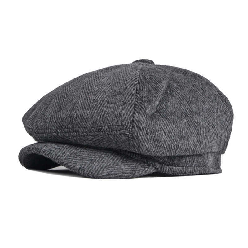 Berretti Autunno inverno striscia in poliestere news boy cappello piatto artista maschile e femminile Beret G220612