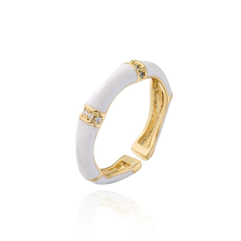 Y2K Licht Luxe 18K Vergulde Vinger Ringen Met Witte Kristal Steen Elegante Neon Ring Voor Vrouwen Cocktail Party Sieraden