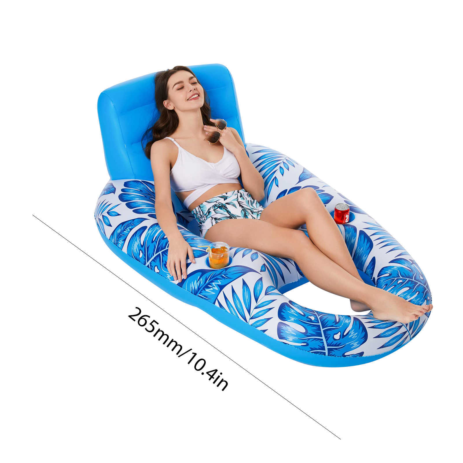 Galleggianti Tubi Galleggiante gonfiabile multifunzionale sedia con schienale galleggiante portatile e resistente adulti festa in piscina P230612