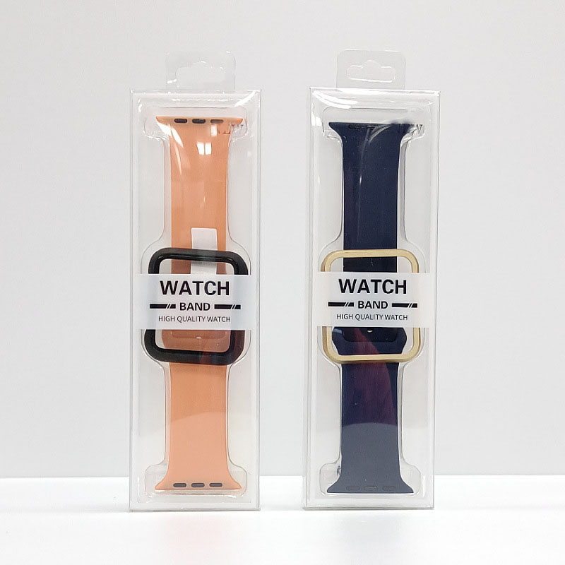Apple Watch Band Siliconeストラップディスプレイ小売配送用の内側トレイ付きの白い透明なプラスチックPVCブリスターパッケージボックス