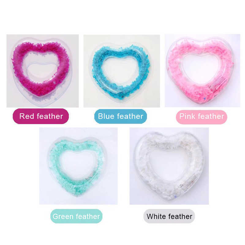 Inflatable Floats Tubes Fully transparent water swimming ring heart shaped inflatable suitable for adult NOV99 P230612