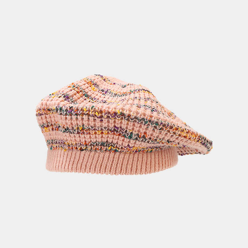 Berets Autumn Winter Acrylic Knitted Bailey Painter Women's and Girls' Octagonal Hat 101 G220612