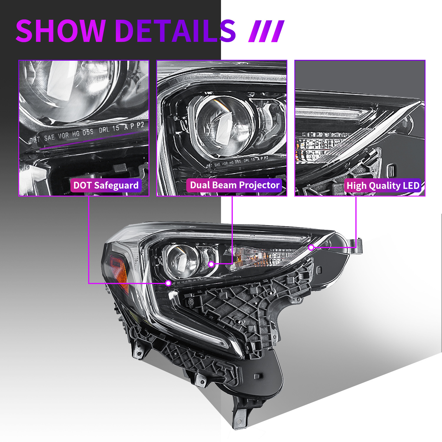 Luzes dianteiras do carro para gmc terreno 20 17-20 22 oem estilo original farol de circulação diurna lâmpada de sinal de volta de nevoeiro