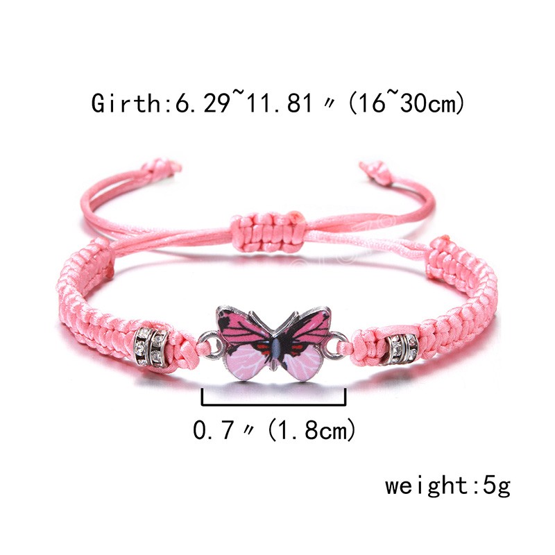 Bracelet papillon tissé à la main Bracelet tressé bohème Bracelet Bracelet réglable pour femmes filles doux brillant bijoux cadeau