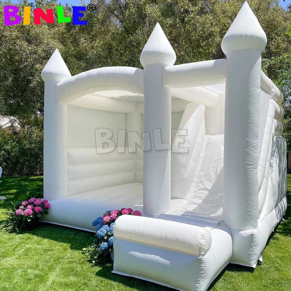 Playground Mini Small Inflatable Bouncer Combo Bouncy Castle Wedding Kids Toddler White Bounce House With Slide For Sale