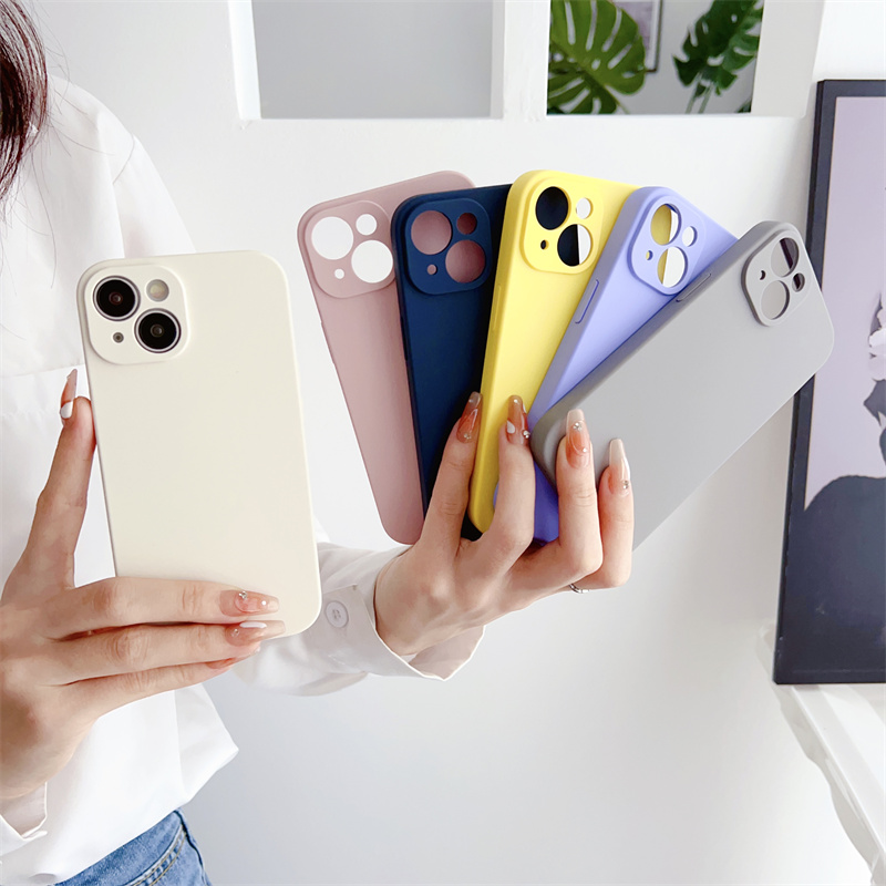 iPhone 14 Plus 13 Pro 12Pro 11Pro 14 Pro Max Silky Soft Touch Back Cover Shell 용 고품질 액체 실리콘 케이스