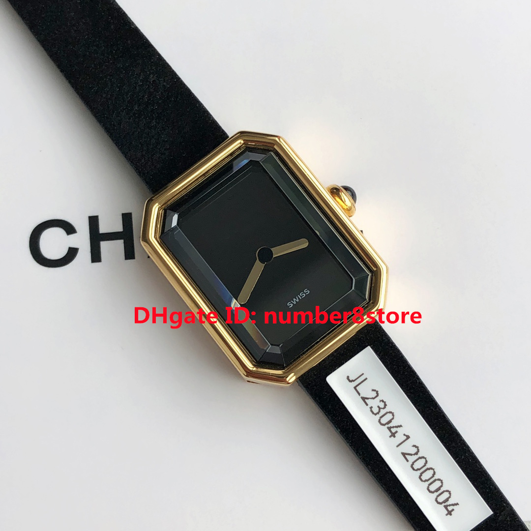 Novo designer de retângulo de luxo Mulheres relógios de quartzo suíço Moda de moda Assista Octagon Sapphire Crystal 18K Rose Gold Case Resistente à água