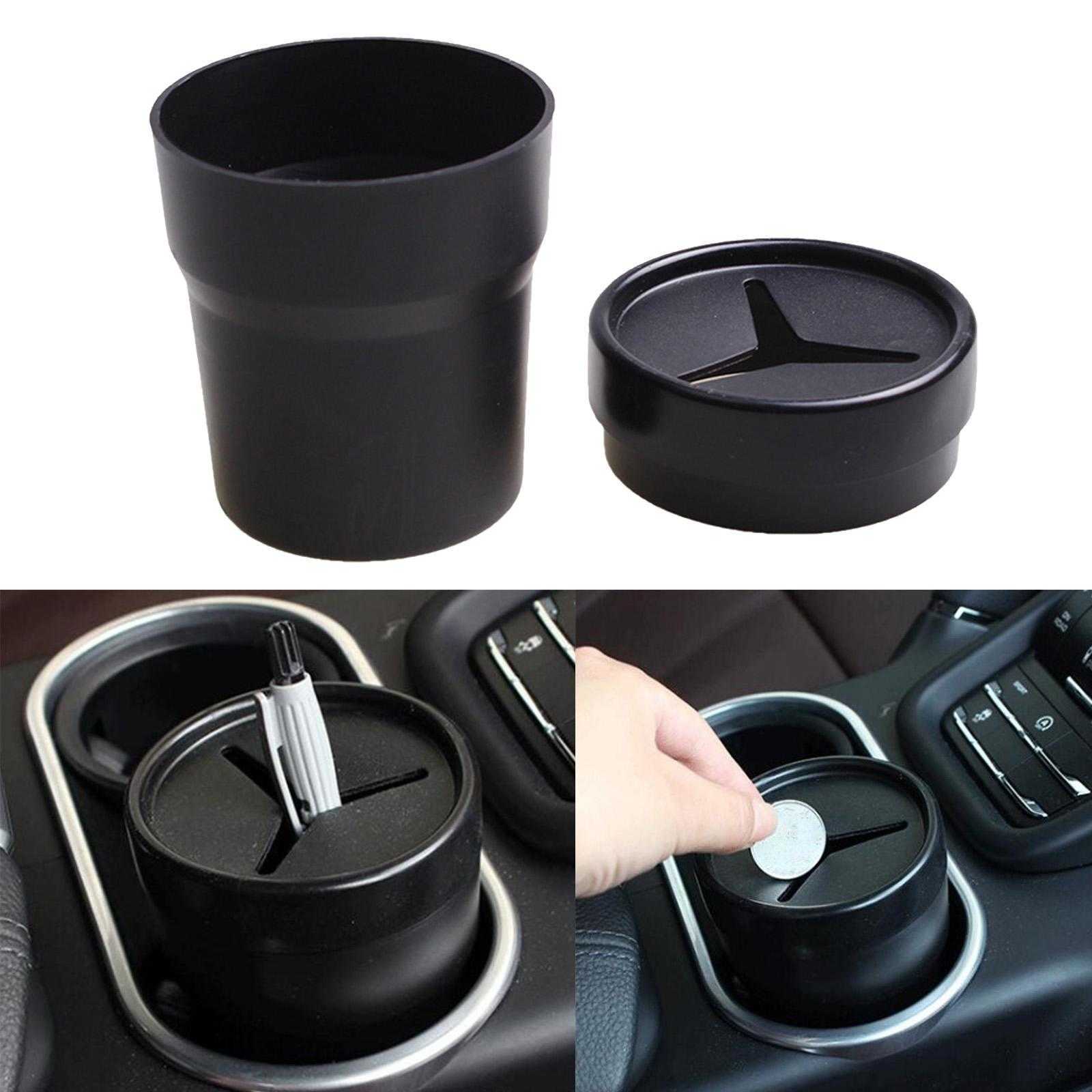 Atacado Multifuncional Car Mini Lixeira Titular Copo Car Lixeira Car Holder Auto Cap Montagens Plástico Preto Acessórios Interiores