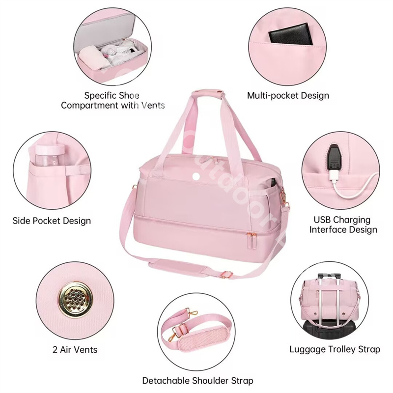 Lulumelon Women's Premium Fashion Duffel Bag Crossbody Designer Keepal Bag Purse Women Mens Nylon Luxury Tote Handbag Handbag Shoulder Travel Basketball Bags Lululemen