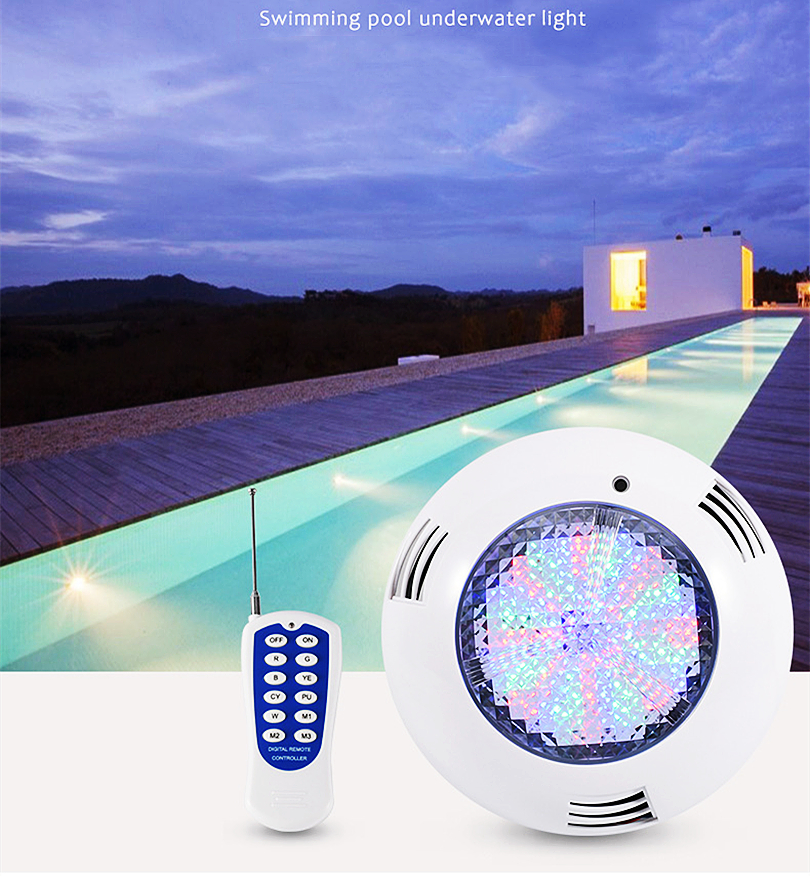 Luzes de piscina led à prova d'água ao ar livre 12 v 24 v dc/ac controle remoto colorido luzes subaquáticas piscina luzes de paisagem montadas na parede 6 w 9 w 12 w 18 w