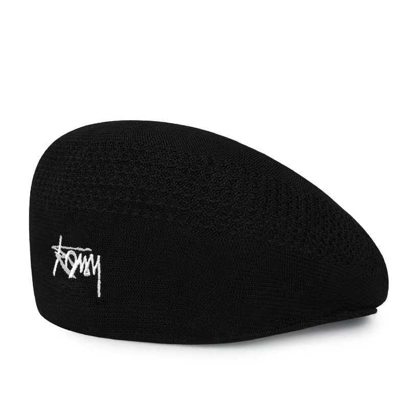 Berets Men's Duże damskie damskie letnie ręczne ręcznie cienkie oddychane siatkowe jesienne zimowe wełna beret granatowy hat G230612